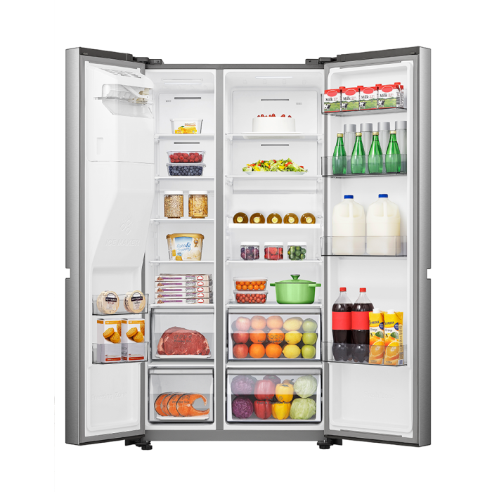 Refrigerador Hisense RS223SV5A | Inversor | 22.9 Pies Cubicos | Lado a lado | Disensador de Agua y Hielo