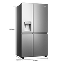 Refrigerador Hisense RS223SV5A | Inversor | 22.9 Pies Cubicos | Lado a lado | Disensador de Agua y Hielo