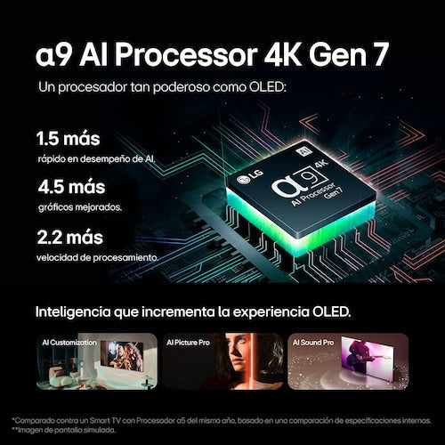 Televisor LG OLED evo AI C4 | 77" | 4K | HDMI | USB | Wi-Fi | Bluetooth | TDT