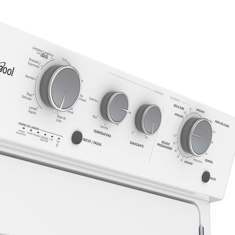 Centro de Lavado Eléctrico Whirlpool 7MWET4027HW | Lavadora 20Kg | Secadora 10Kg