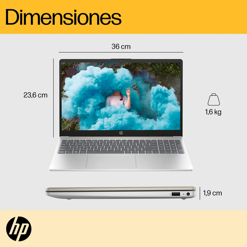 HP 15-FC0043LA | AMD Ryzen 3 7320U | 8 GB de RAM | SSD de 512 GB | 15,6" | Windows 11