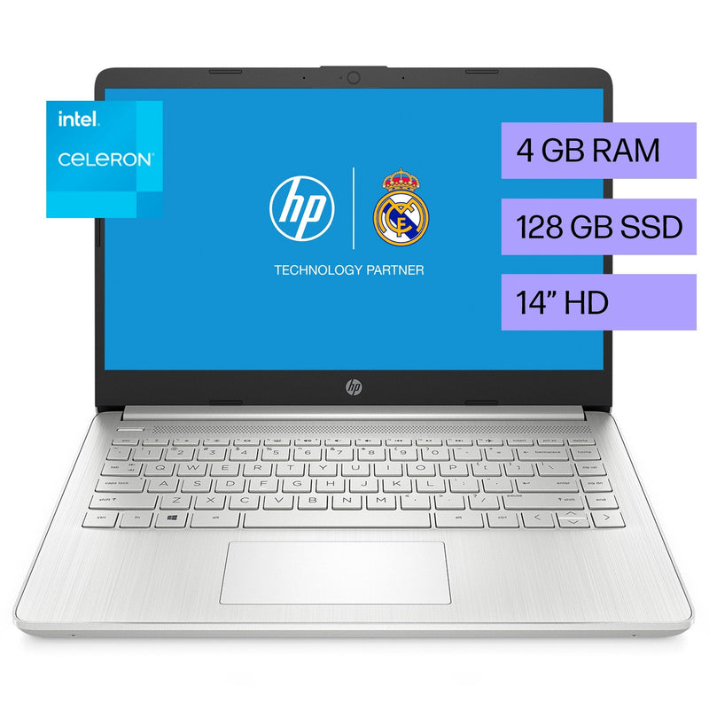 Portátil HP 14-DQ0532LA | Intel Celeron N4120 | 4 GB de RAM | 128 GB | 14" | Windows 11