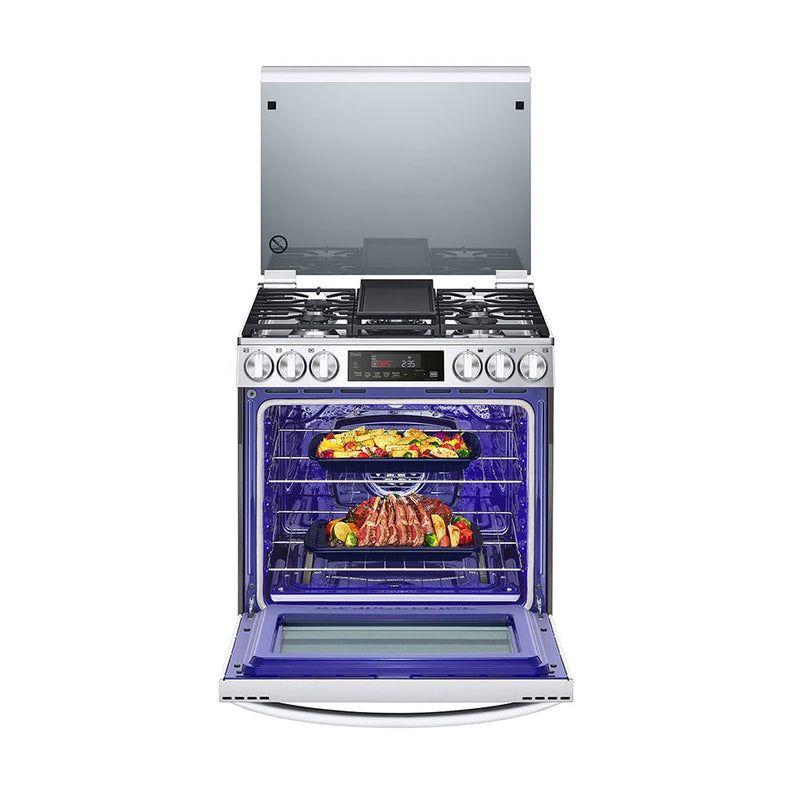 Estufa a Gas LG InstaView LRGL5847S | 5,8 pies cúbicos | Freidora de Aire | 5 Quemadores