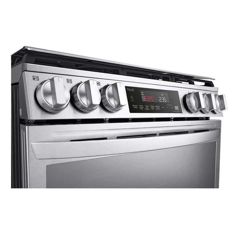 Estufa a Gas LG InstaView LRGL5847S | 5,8 pies cúbicos | Freidora de Aire | 5 Quemadores