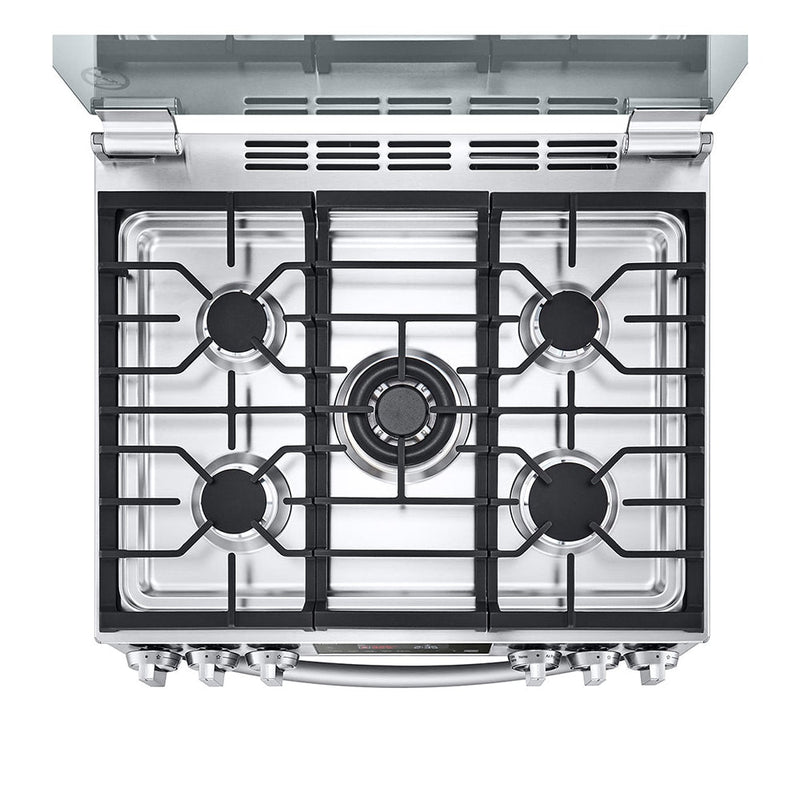 Estufa a Gas LG InstaView LRGL5847S | 5,8 pies cúbicos | Freidora de Aire | 5 Quemadores