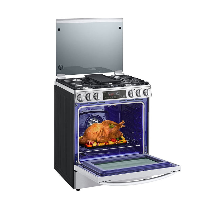 Estufa a Gas LG InstaView LRGL5847S | 5,8 pies cúbicos | Freidora de Aire | 5 Quemadores