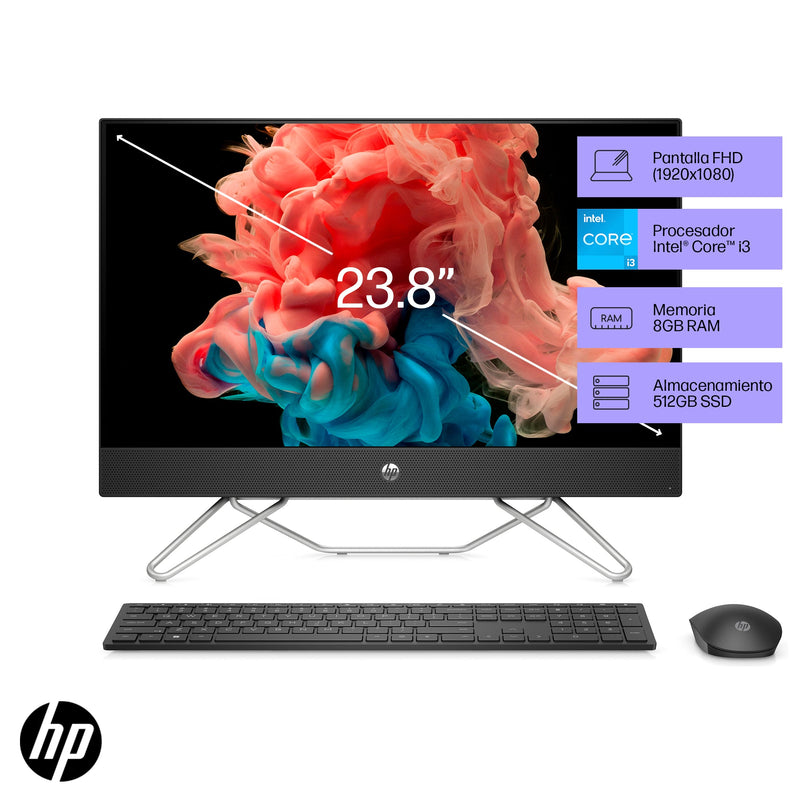 HP 24-CB1023LA | Intel Core i3-1215U | 8 GB de RAM | SSD de 512 GB | 24" | Windows 11
