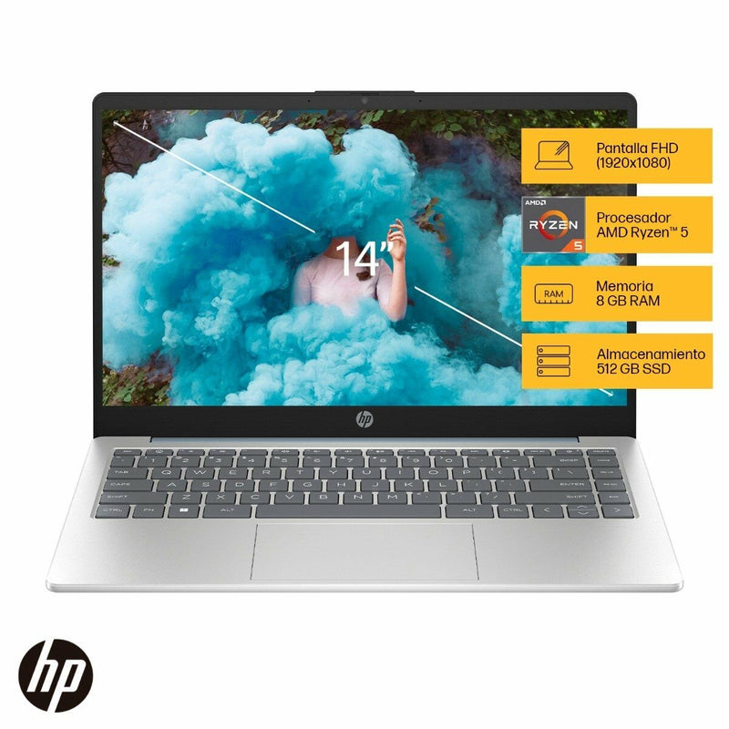 Portátil HP 14-EM0017LA | AMD Ryzen 5 7520U | 8 GB de RAM | SSD de 512 GB | 14" | Windows 11 Home