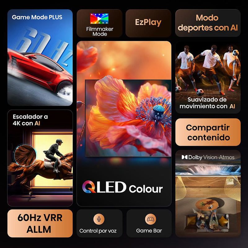 Televisor Hisense QLED 50Q6QV | 50" | 4K | VIDAA | HDMI | USB | Wi-Fi | Bluetooth