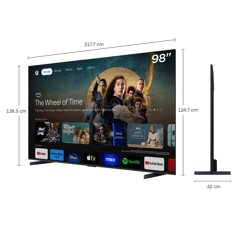 Televisor TCL 98P8K | 98" | 4K | Google TV | HDMI | USB | Wi-Fi | Bluetooth